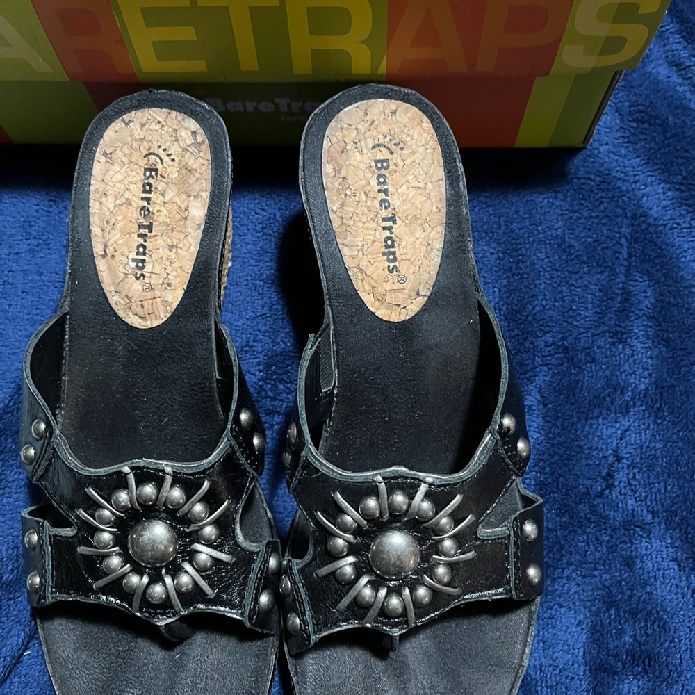 BareTraps Black Studded Women's Sandals